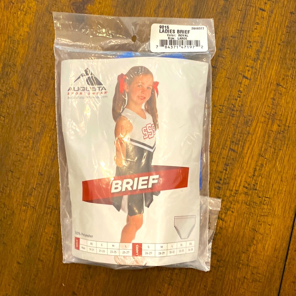 Cheer briefs ladies size Large Royal blue Augusta sportswear. NWT